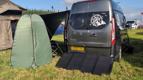 Camping Setup with Fridge